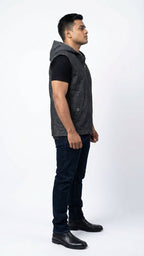 Sleeveless Denim Hoodie Jacket