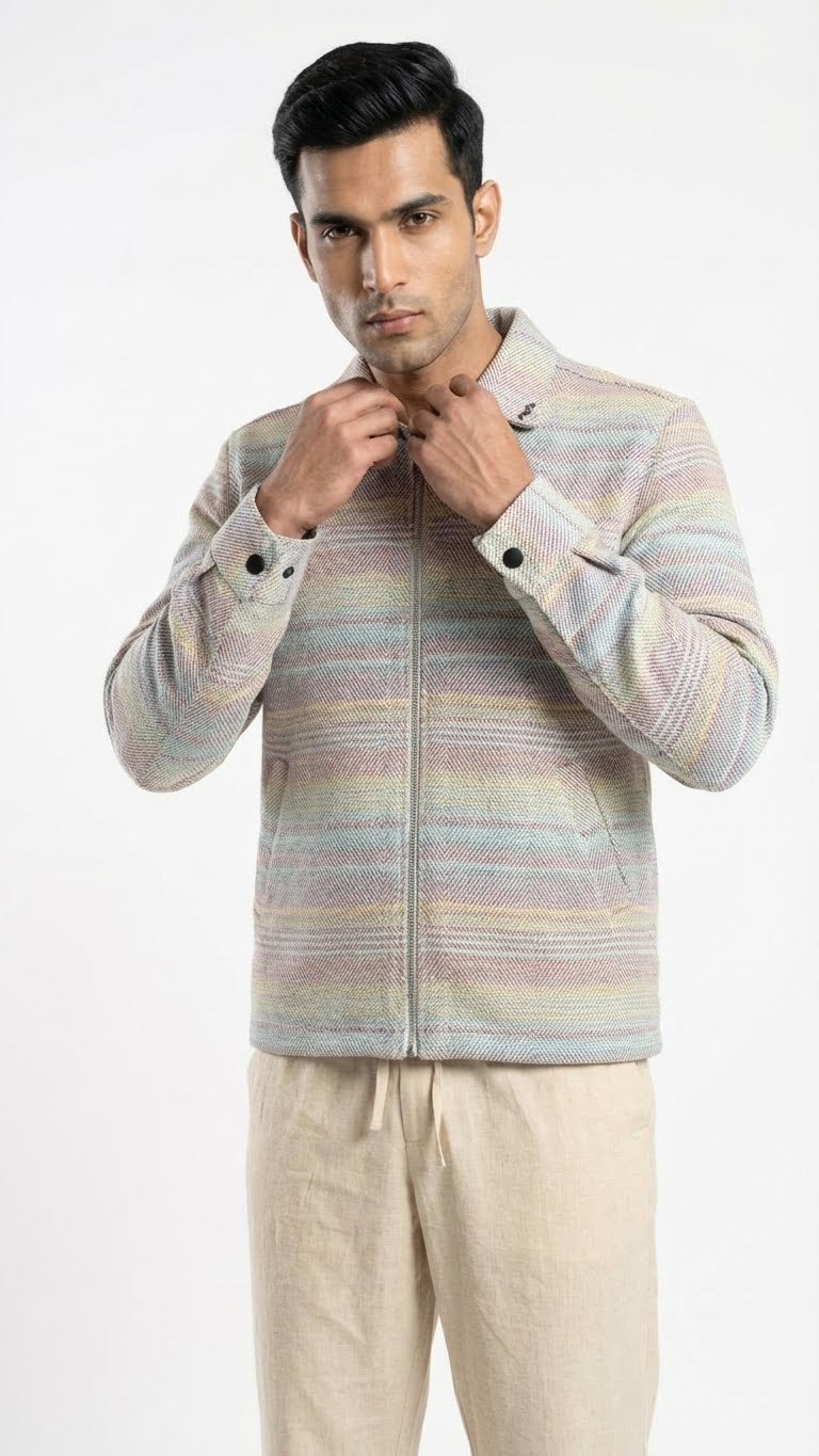 Multi-Shade Blanket Jacket