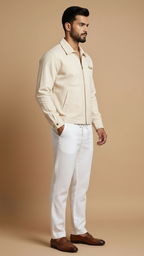 Canvas Ecru Jacket for Men