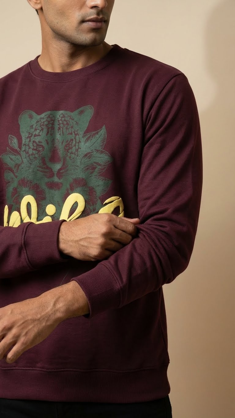 Burgundy Wild Graphic Sweatshirt