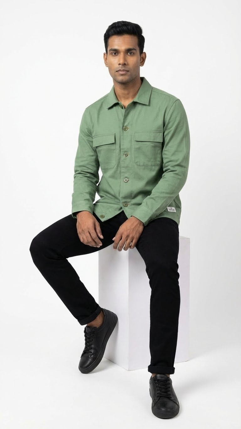 Pista Green Twill Jacket