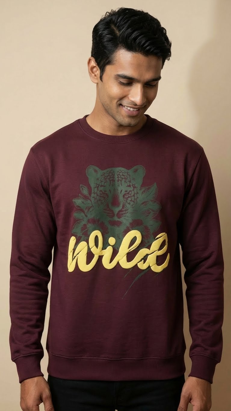 Burgundy Wild Graphic Sweatshirt