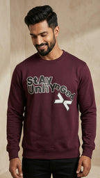 Burgundy Stay Unhynged Graphic Sweatshirt