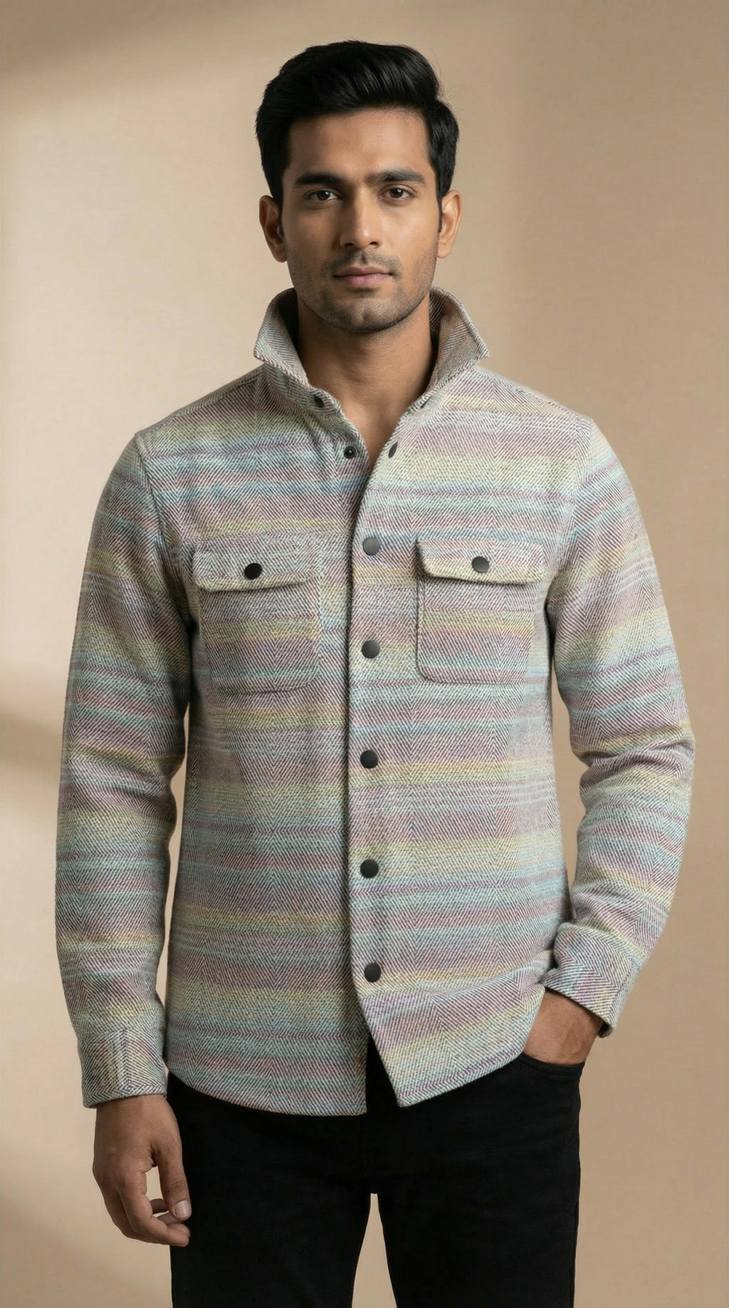 Multi-Color Textured Shirt for Men