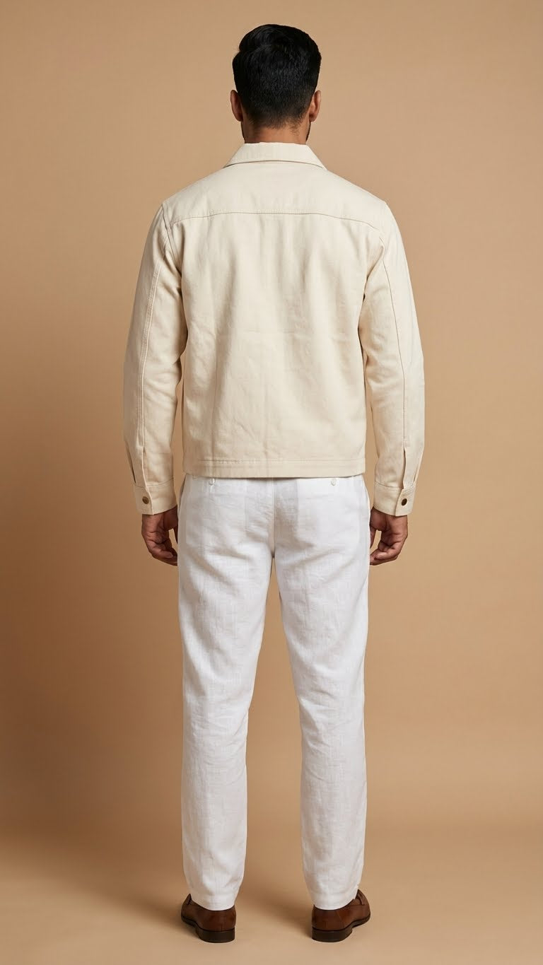 Canvas Ecru Jacket for Men