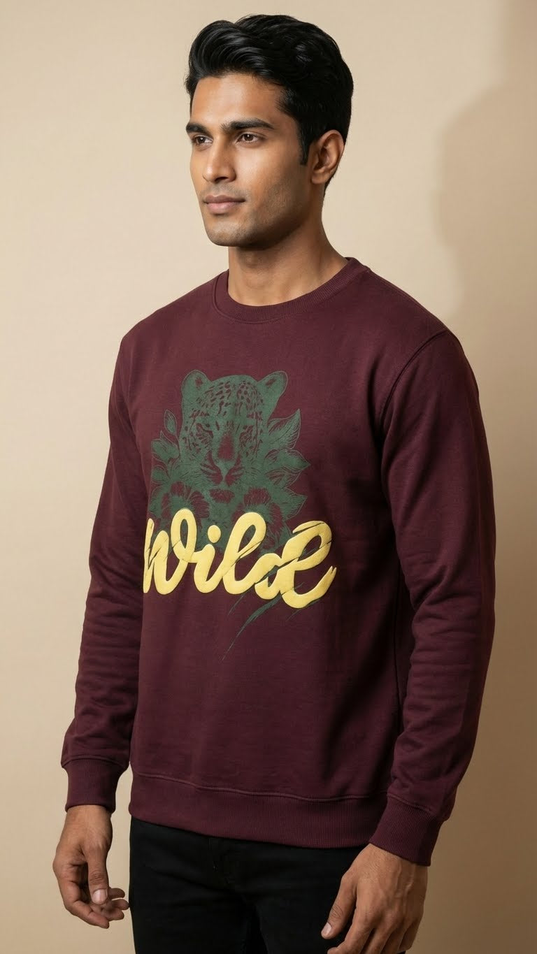Burgundy Wild Graphic Sweatshirt