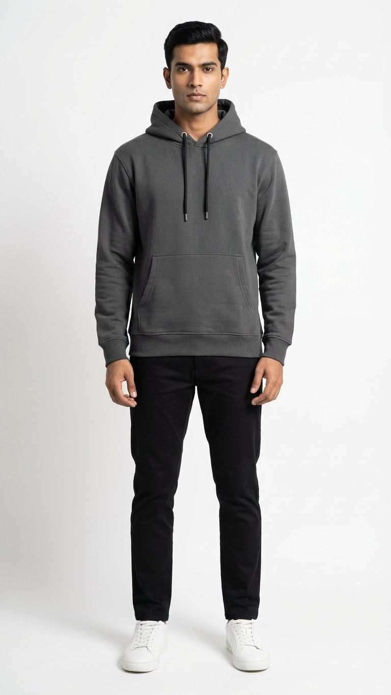 Ash Grey Eye Graphic Hoodie for Men