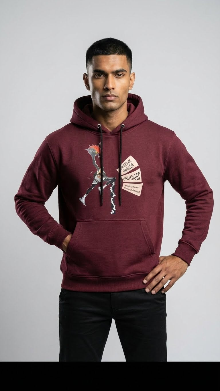 Crimson Basketball Graphic Hoodie for Men