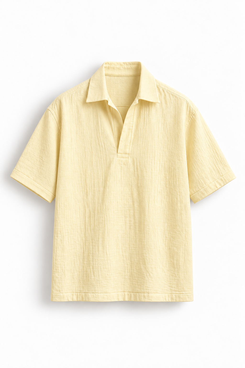 Yellow Cotton gauze half sleeve shirt