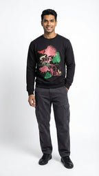 Black Wildlife Graphic Sweatshirt