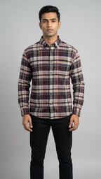 Burgundy Check Flannel Shirt