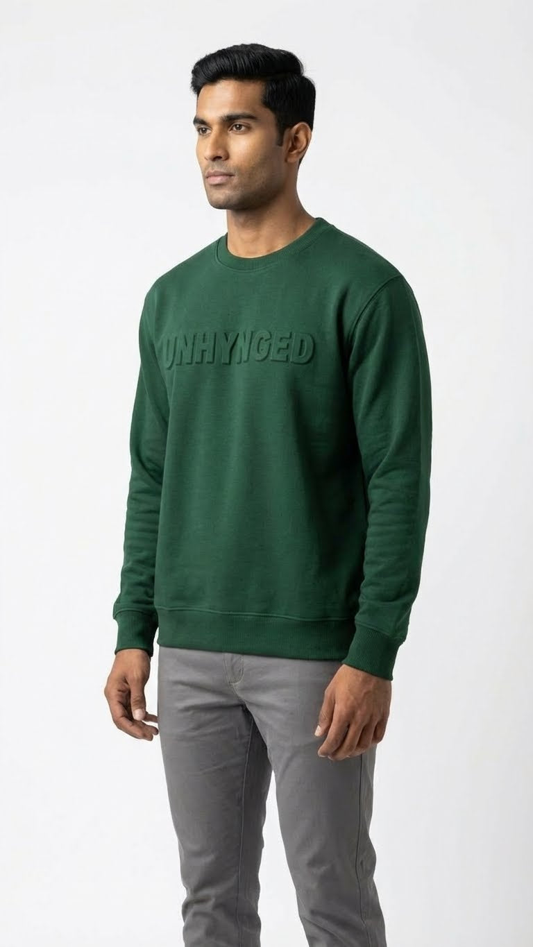 Embossed Sweatshirt – Bottle Green