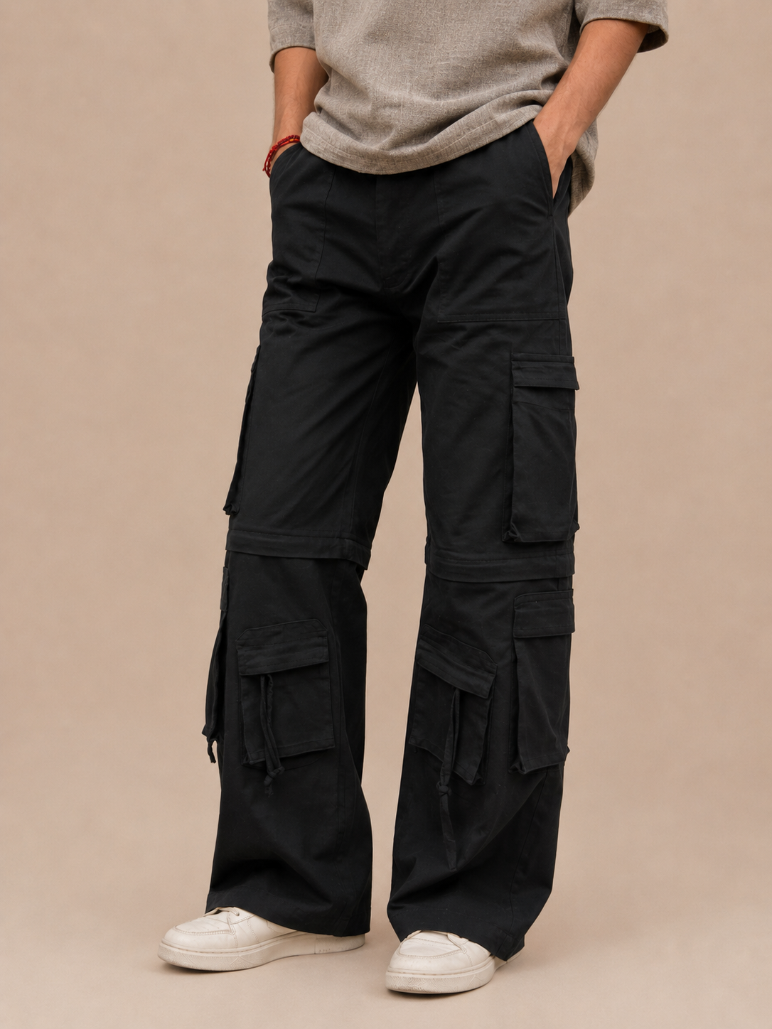 Men's Black Cargo Pants – Multi-Pocket Utility Cargo Trousers