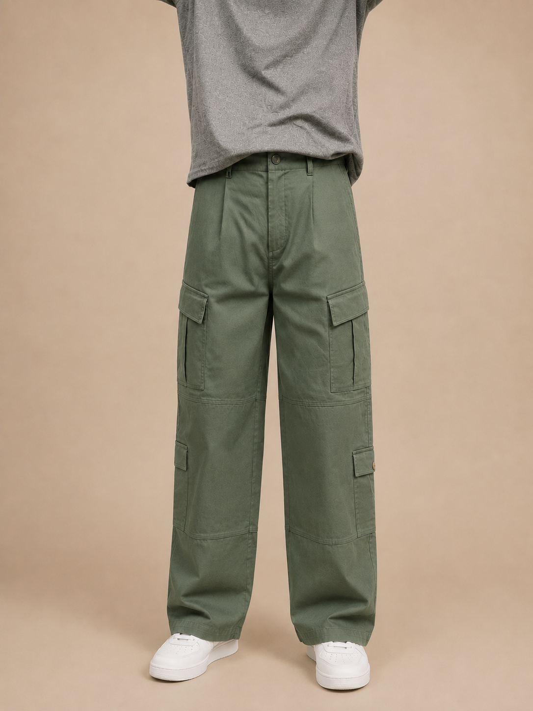 Men's Green Cargo Pants – Multi-Pocket Utility Trousers