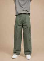 Men's Green Cargo Pants – Multi-Pocket Utility Trousers