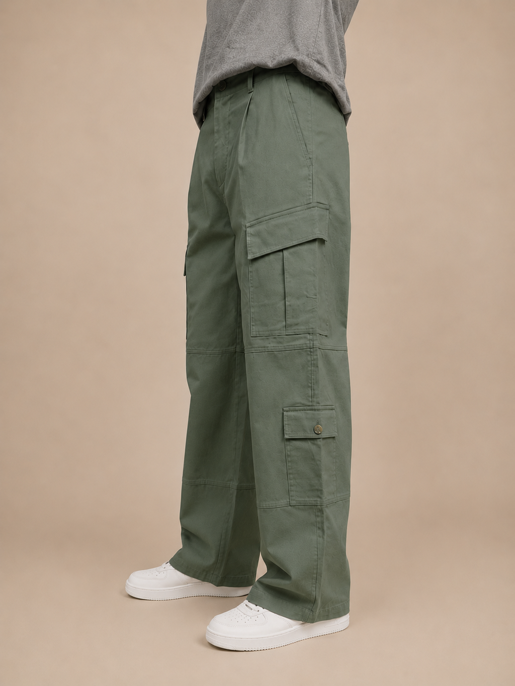 Men's Green Cargo Pants – Multi-Pocket Utility Trousers