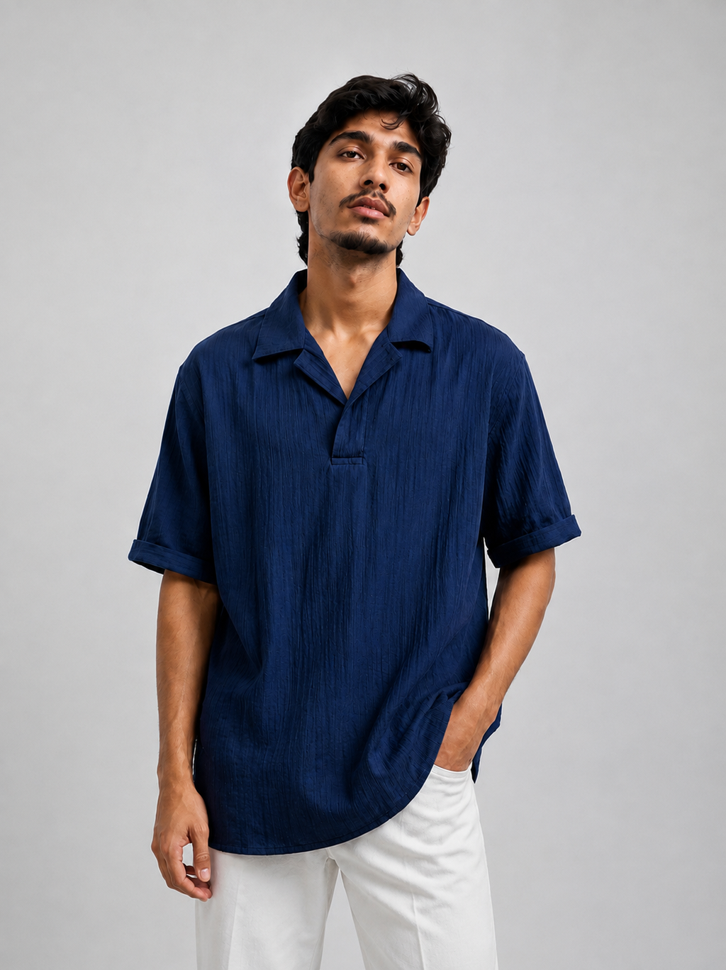 Navy Blue half sleeve shirt