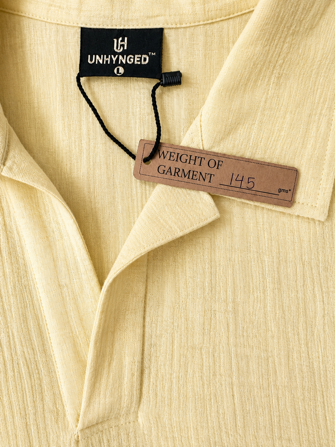 Yellow Cotton gauze half sleeve shirt