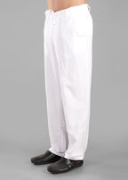 White Linen-Blend Relaxed Pants for Men